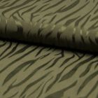 Tissu Jacquard de viscose Zébré Vert kaki - Par 10 cm