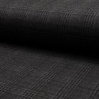 Tissu Jacquard polyviscose extensible Écossais pied de poule Noir sur fond Gris anthracite - Par 10 cm