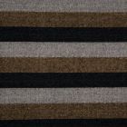 Tissu Maille Chenille Rayures kaki et noires sur fond Gris - Par 10 cm