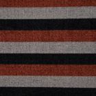 Tissu Maille Chenille Rayures noires et brique sur fond Gris - Par 10 cm