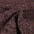 Tissu Lainage bouclettes bicolores rose sur fond Noir - Par 10 cm
