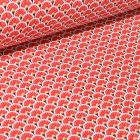 Tissu Coton imprimé Arty Eventails sur fond Rouge - Par 10 cm