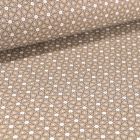 Tissu Coton imprimé Arty Etoiles et pois sur fond Taupe - Par 10 cm