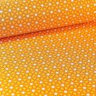 Tissu Coton imprimé Arty Etoiles et pois sur fond Jaune curcuma - Par 10 cm