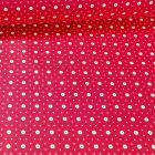 Tissu Coton imprimé Arty Etoiles et pois sur fond Rouge - Par 10 cm