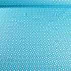 Tissu Coton imprimé Arty Etoiles et pois sur fond Bleu turquoise - Par 10 cm
