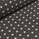 Tissu Coton imprimé Arty Etoiles et pois sur fond Noir - Par 10 cm