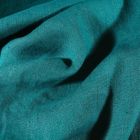 Tissu Lin lavé d'ameublement Vert canard - Par 10 cm