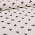 Tissu Jersey coton envers gratté Etoiles sur fond Beige - Par 10 cm