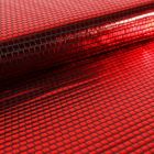 Tissu Jersey Métallisé Petits Carrés rouges - Par 10 cm