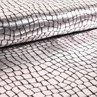 Tissu Jersey Métallisé Ecailles de crocodile argentées - Par 10 cm