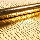 Tissu Jersey Métallisé Ecailles de crocodile dorées - Par 10 cm