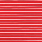 Tissu Jersey Milano Fines rayures marinière Blanches et rouges - Par 10 cm