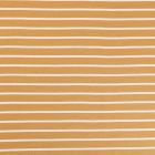 Tissu Jersey Polyviscose épais Fines rayures Blanches sur fond Moutarde - Par 10 cm