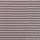Tissu Jersey Milano Fines rayures marinière Blanches et taupes - Par 10 cm