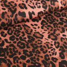 Tissu Jean satiné Leopard Rouille - Par 10 cm