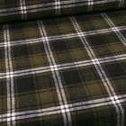 Tissu Caban Mélange Laine Écossais sur fond Vert kaki foncé - Par 10 cm