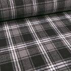 Tissu Caban Mélange Laine Écossais sur fond Gris - Par 10 cm