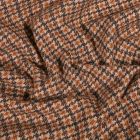 Tissu Maille toucher laine Pied de poule sur fond Ocre - Par 10 cm