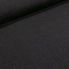 Tissu Jersey pailleté argent sur fond Noir - Par 10 cm