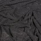 Tissu Jersey pailleté argent sur fond Noir - Par 10 cm