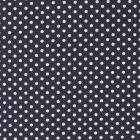 Tissu Coton imprimé Bleu marine Pois 8 mm Blancs - Par 10 cm