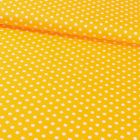 Tissu Coton Imprimé Pois 8 mm Blancs sur fond Jaune - Par 10 cm