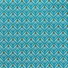 Toile Cirée Baker Motifs blancs et moutarde sur fond Vert bleuté - Par 10 cm