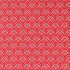 Toile Cirée Baker Motifs blancs et bleu ciel sur fond Rouge - Par 10 cm