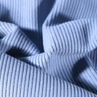 Tissu Velours d'ameublement côtelé Lena Bleu azur - Par 10 cm