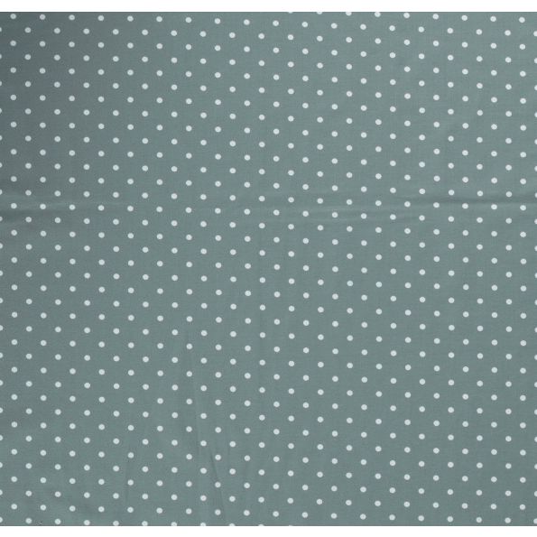 Tissu Jersey Coton Pois blanc sur fond Vert d'eau - Par 10 cm