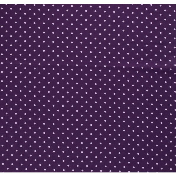 Tissu Jersey Coton Pois parme sur fond Violet - Par 10 cm