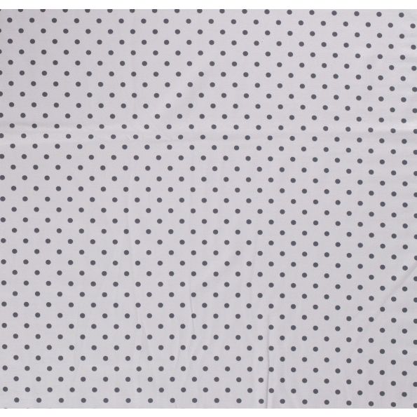 Tissu Jersey Coton Pois anthracite sur fond Gris - Par 10 cm