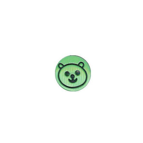 Bouton Tête d'Ours Gravée Vert