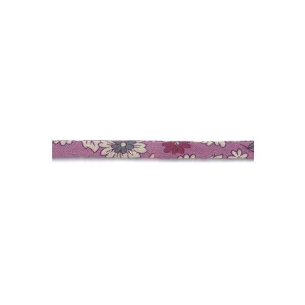 Cordon fleuri spaghetti Frou-Frou Rose, ecru  et framboise