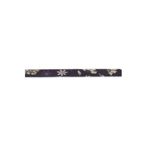 Cordon fleuri spaghetti Frou-Frou Prune et ecru
