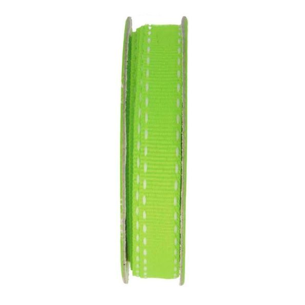 Ruban surpiqué Vert - bobinette 2m