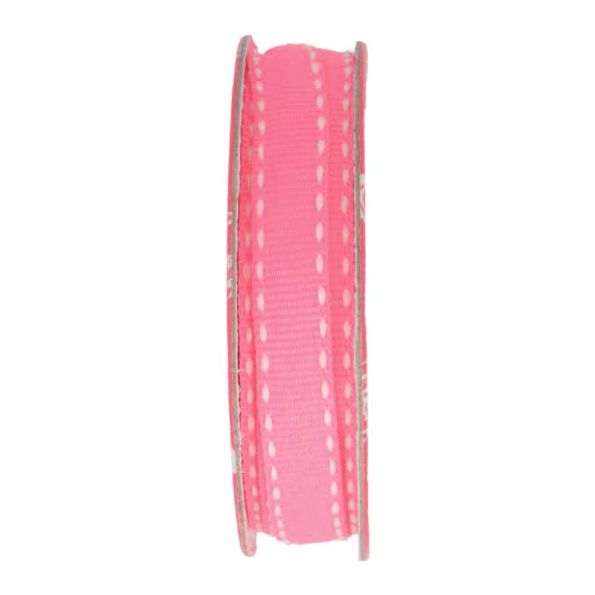 Ruban surpiqué Rose - bobinette 2m