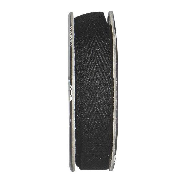 Ruban sergé Noir - bobinette 2m