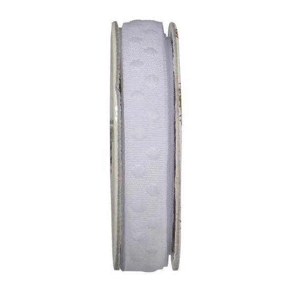 Ruban pois Blanc - bobinette 2m