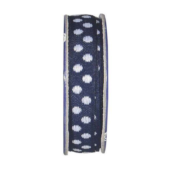 Ruban pois Bleu nuit - bobinette 2m