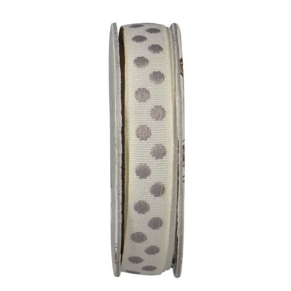 Ruban pois Vanille - bobinette 2m