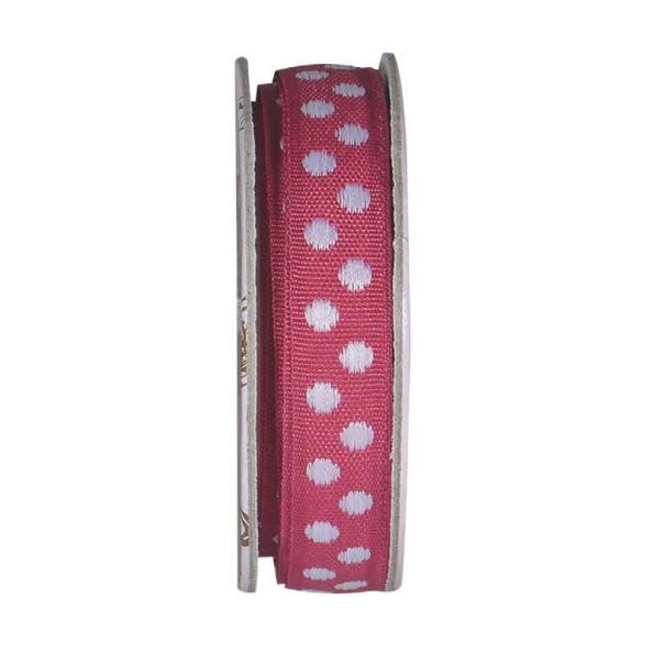 Ruban pois Fushia - bobinette 2m