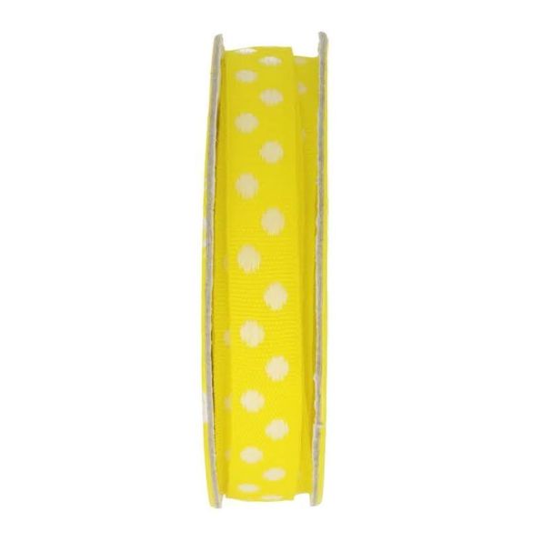 Ruban pois Jaune - bobinette 2m