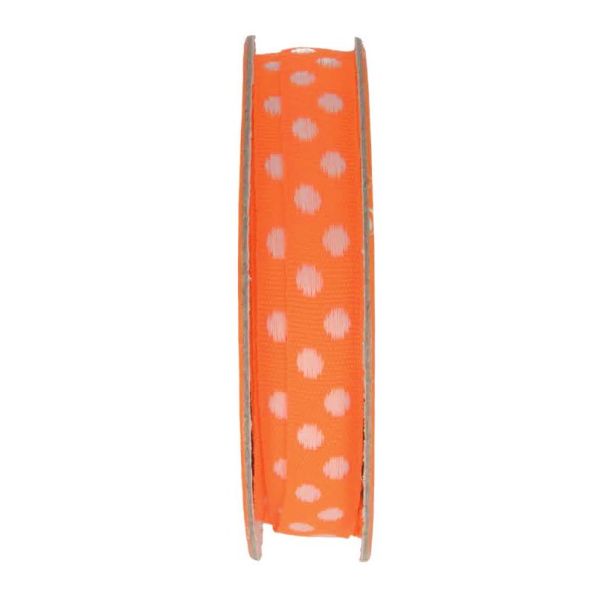 Ruban pois Orange - bobinette 2m