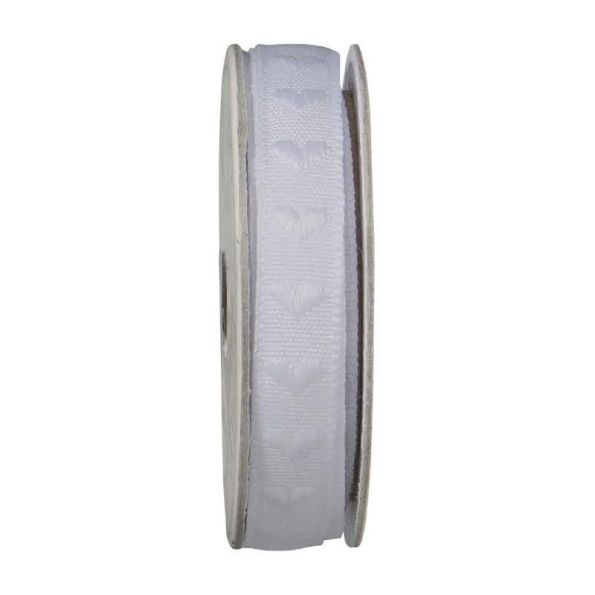 Ruban cœur Blanc - bobinette 2m