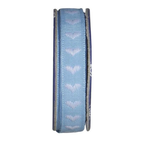 Ruban coeur  Bleu ciel - bobinette 2m