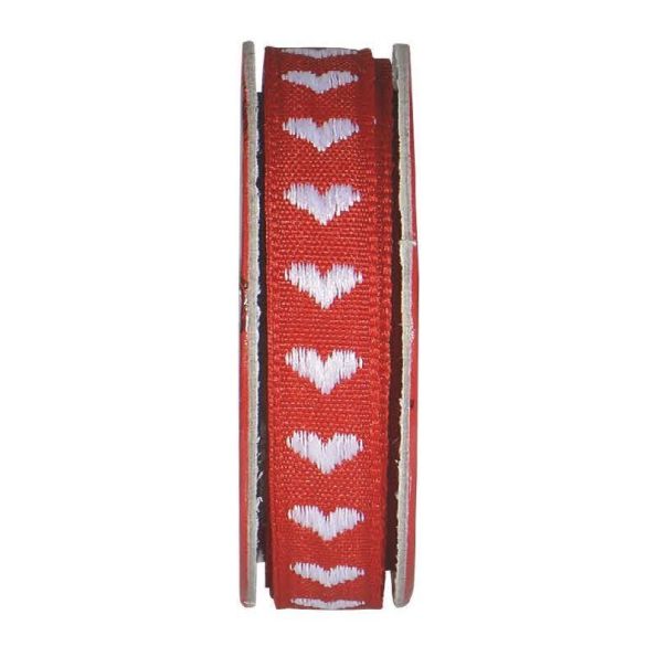 Ruban cœur Rouge - bobinette 2m