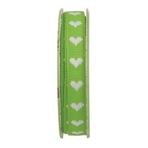 Ruban coeur  Vert - bobinette 2m