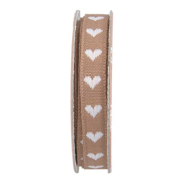 Ruban cœur Marron Glacé - bobinette 2m
